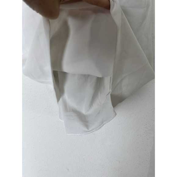 Vince Cap Sleeve Popover Shift Dress XS White Pockets V-Neck Lined Office Career - Picture 9 of 13